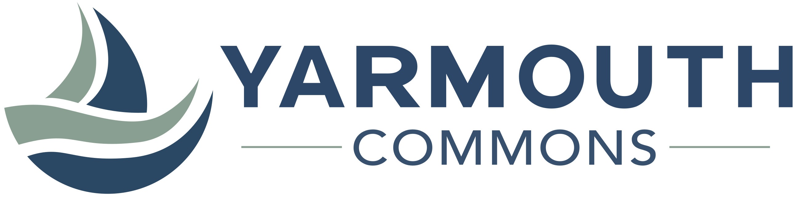 The image is a logo for Yarmouth Commons.
